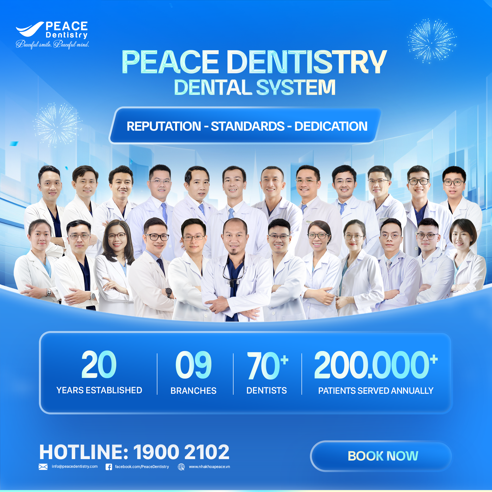 đội ngũ bác sĩ tại peace dentistry