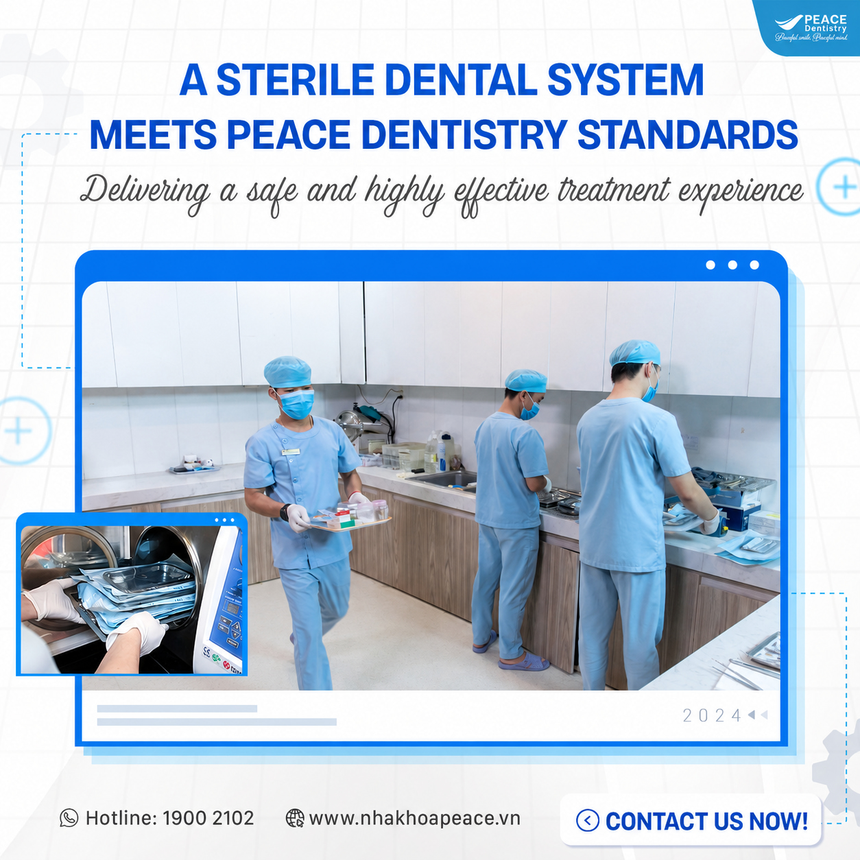 hệ thống vô trùng hiện đại tại peace dentistry